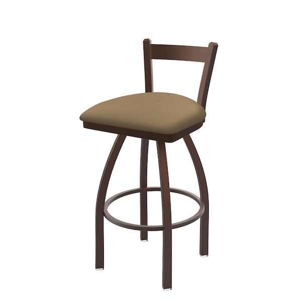 25" Low Back Swivel Counter Stool, Bronze Finish, Canter Sand Seat